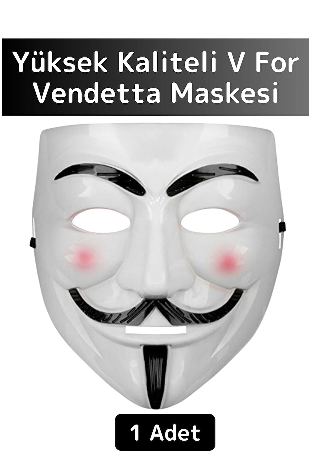 Premium Yüksek Kaliteli Eğlenceli Parti Kostüm Cadılar Bayramı Fawkes V For Vendetta Maskesi 1 Adet