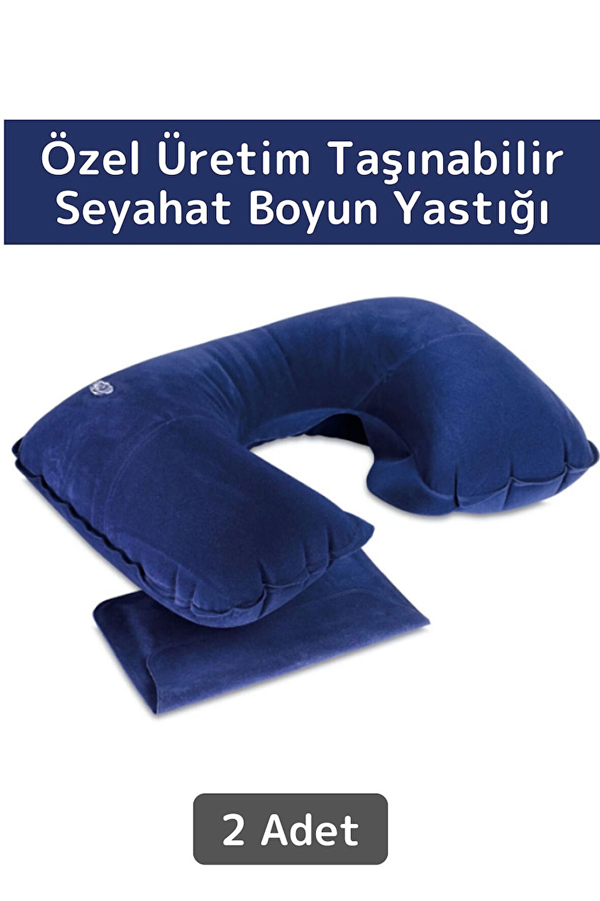 Premium Yüksek Kaliteli Portable Şişirilebilir Taşınabilir Yolcu Seyahat Ense Boyun Yastığı 2 Adet