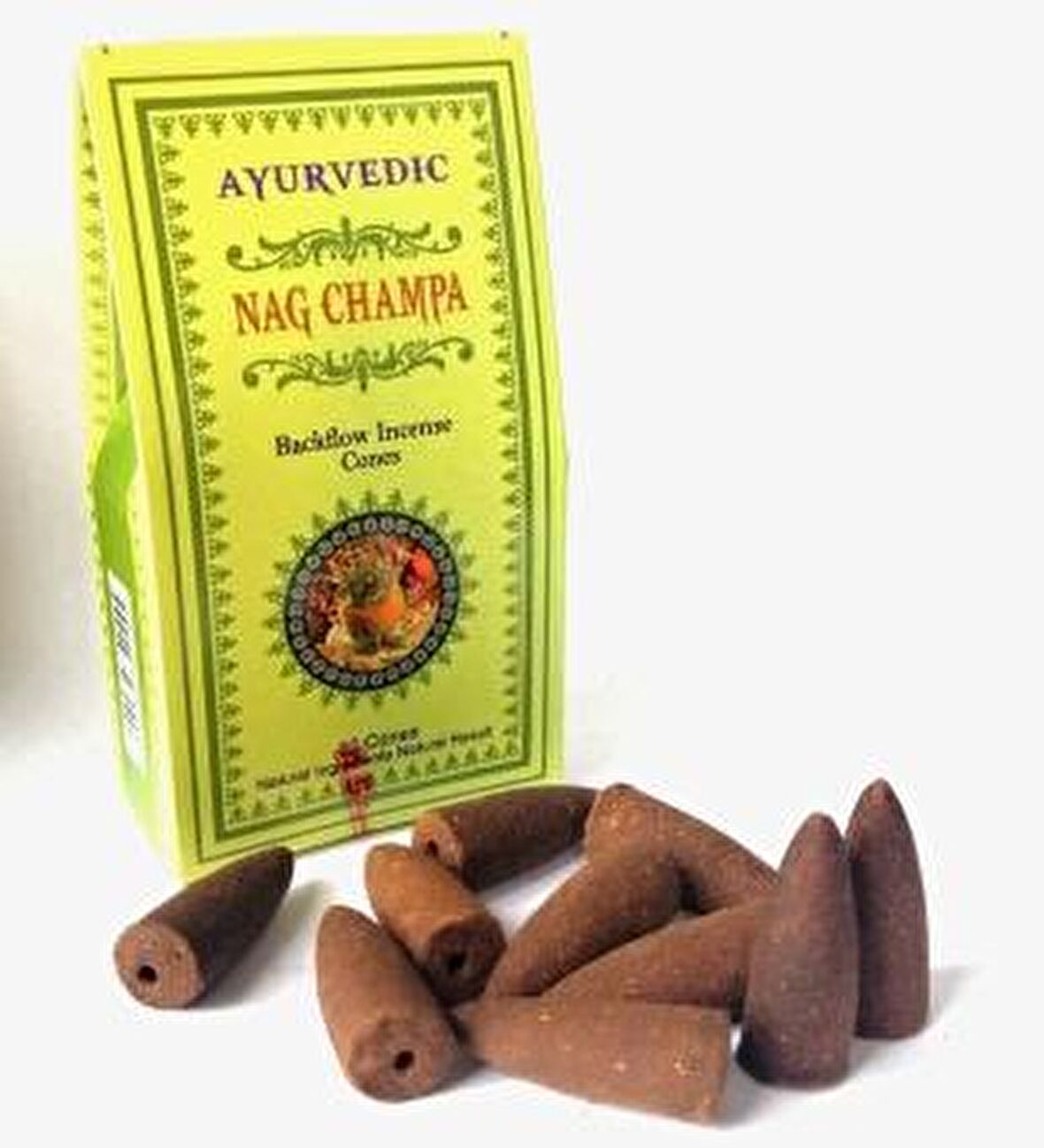 Ayurvedic Konik ( Geri Akış ) Tütsü Nag Champa Aromalı( 10 Adet )