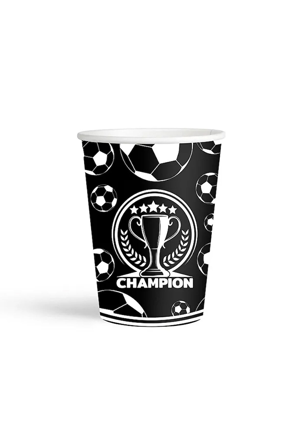 Karton Bardak 8oz 8li -Champion Siyah Beyaz-