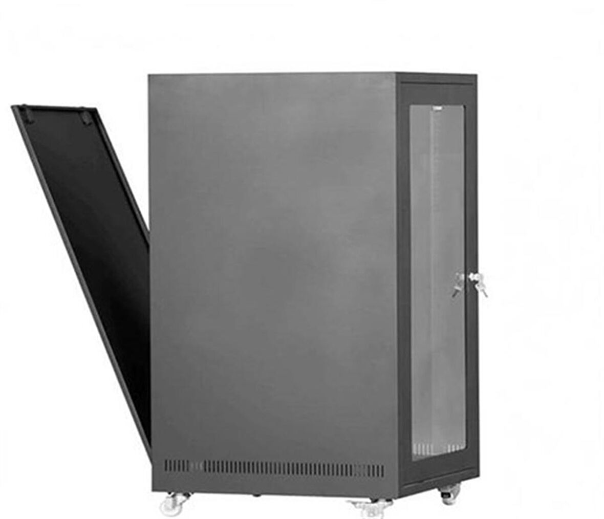 SETRACK 19'' 16U 600X600 TEKERLEKLİ CAMLI RACK KABİNET