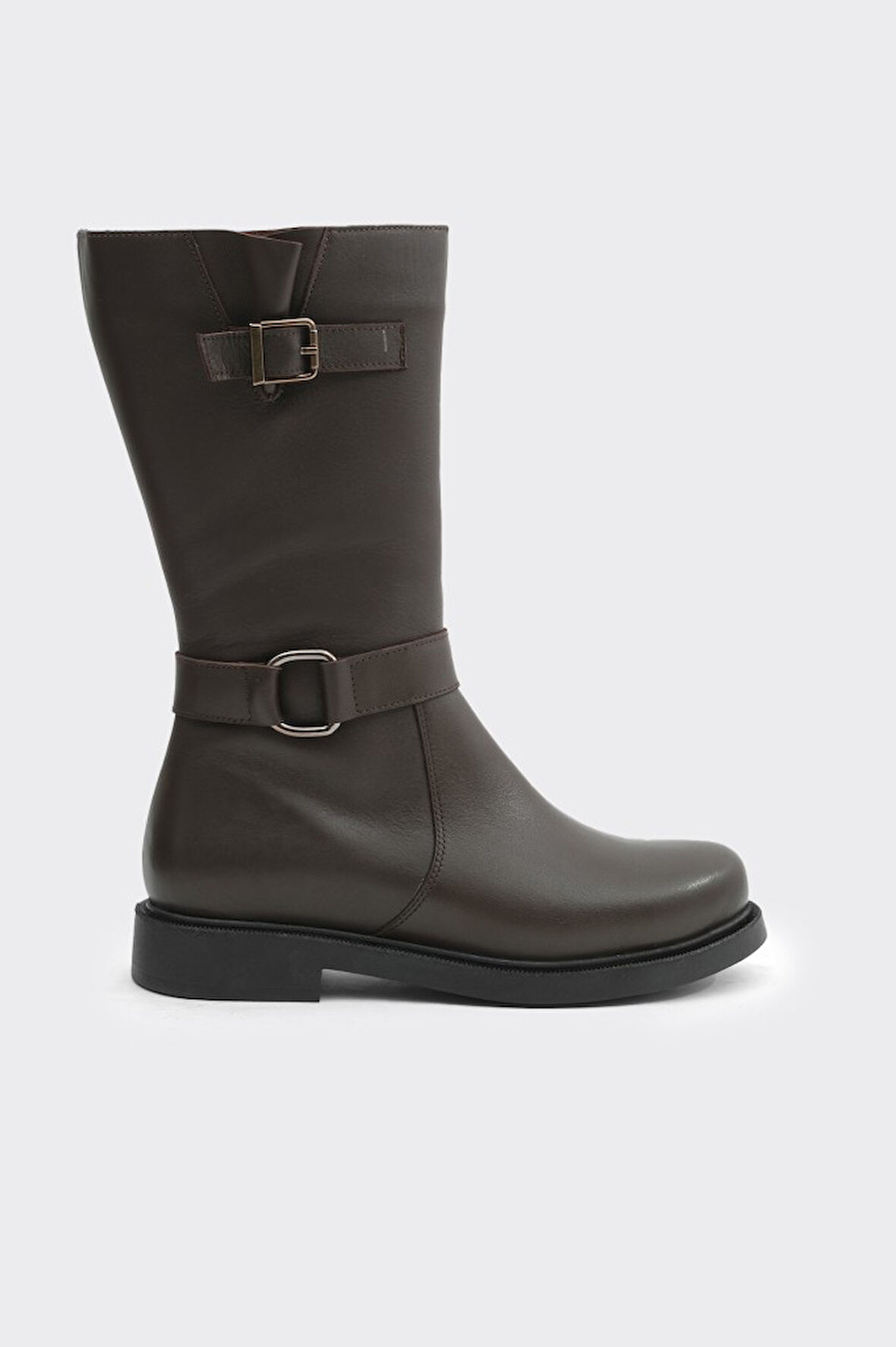 Hakiki Deri Düz Taban Kadın Çizme