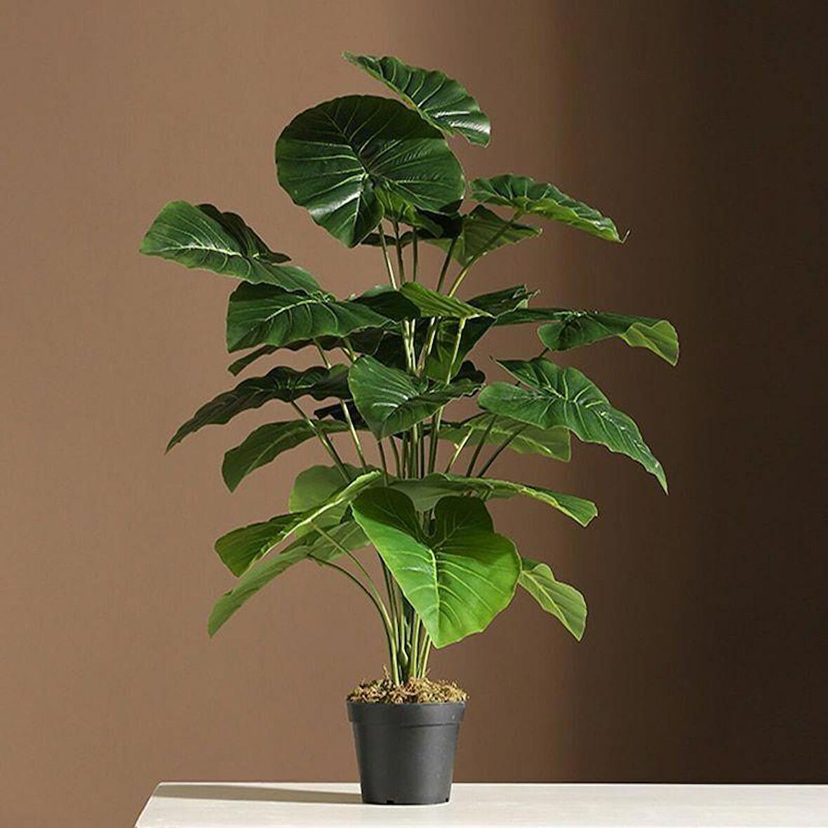 Yapay Çiçek Saksıda Pothos Yeşil 18Dal 75cm Salon Çiçeği Yapay Bitki