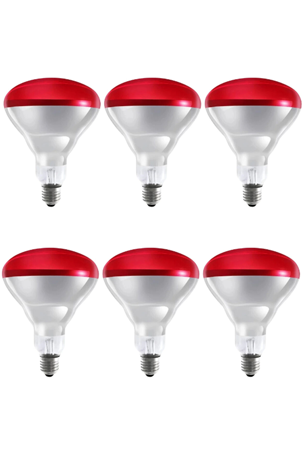 (6 Adet) 250w Kızılötesi Isıtıcılı Hayvan Isıtma Ve Kuluçka Lambası (kırmızı Işık) E27 (kalın Duy)