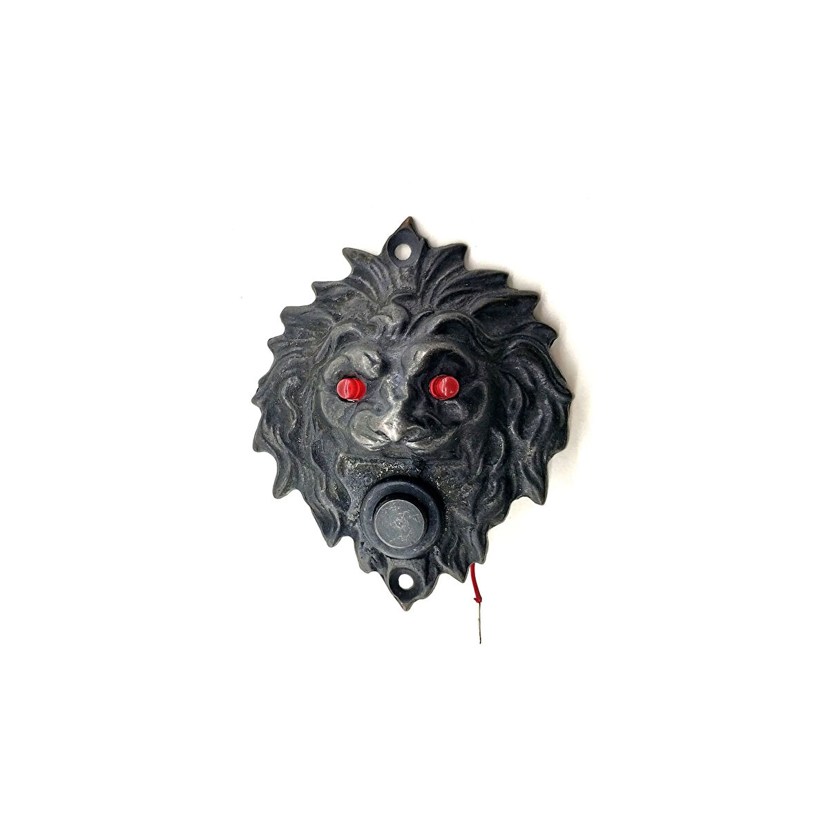 Antika Tarz Dekoratif Pirinç  Kapı Zili - 100x78 Mm, Oksit, Led Işıklı