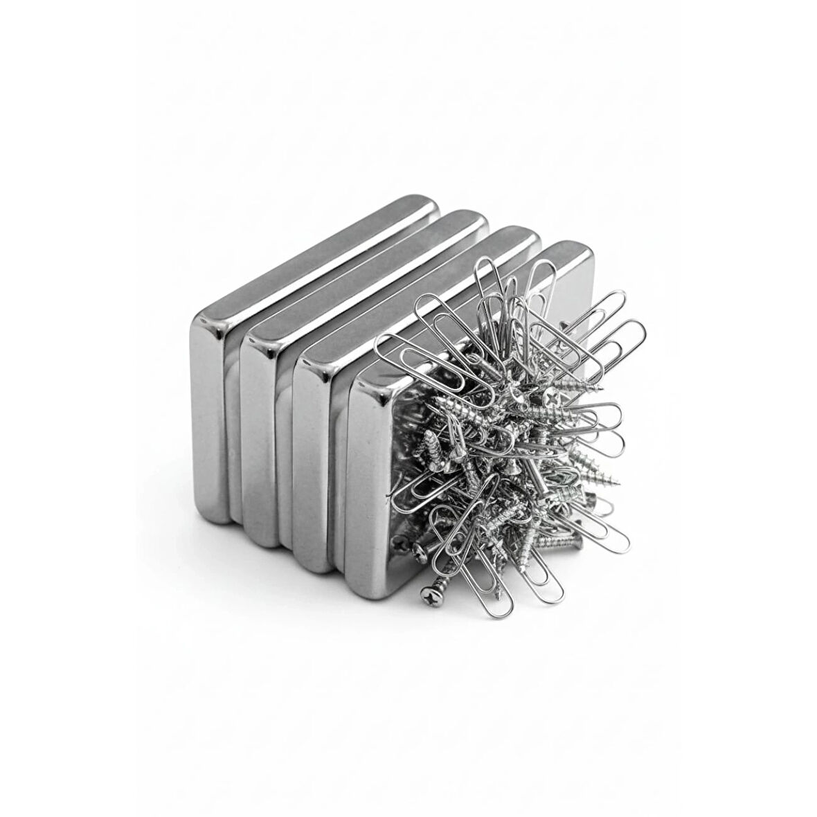 2 Adet 40x20x5mm Neodyum Magnet Güçlü N35 Mıknatıs Köşeli Nikel Kaplama