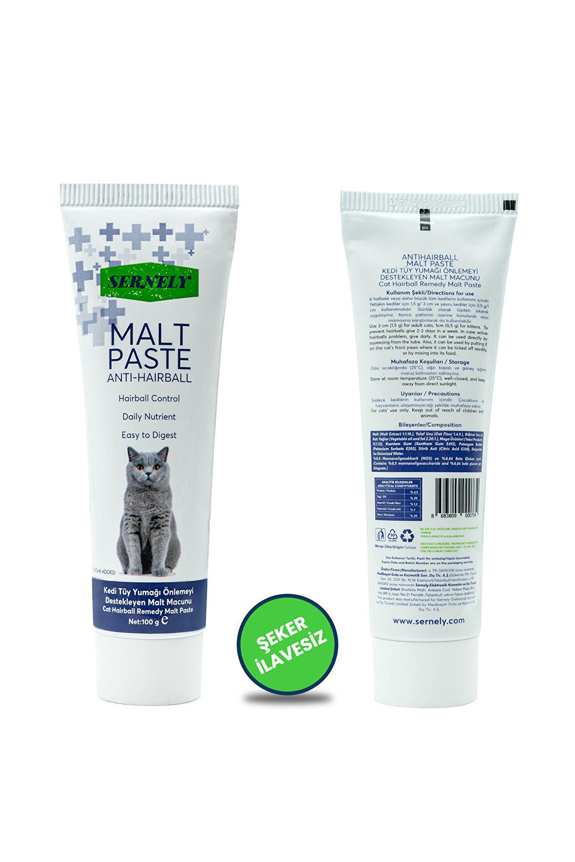 Sernely Anti-hairball Malt Paste 100gr ( Tüy Yumağı Önleyici Kedi Malt Macunu )