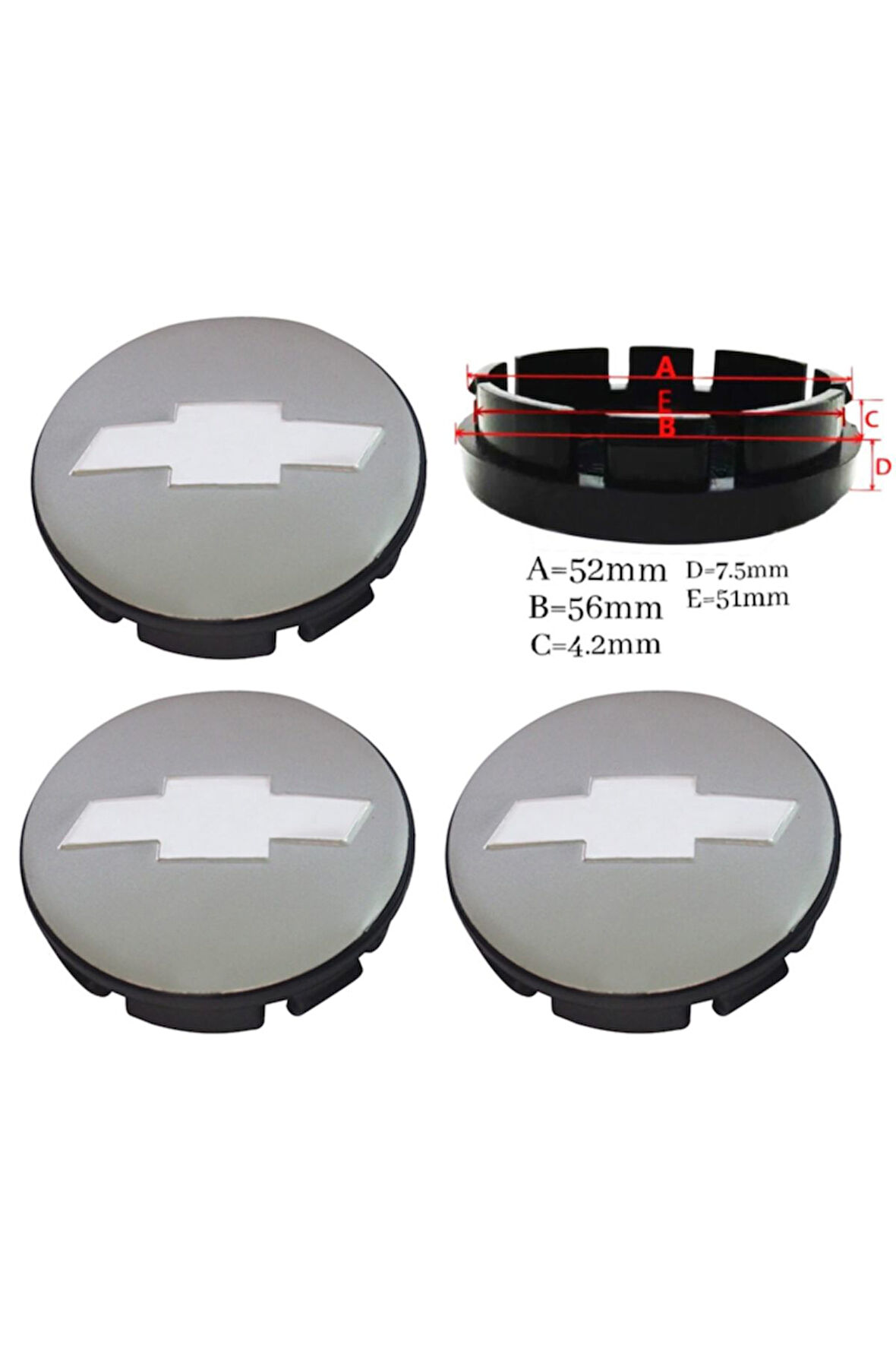 Jant Göbek Arması 56*52mm Gri Dört Adet 8921a