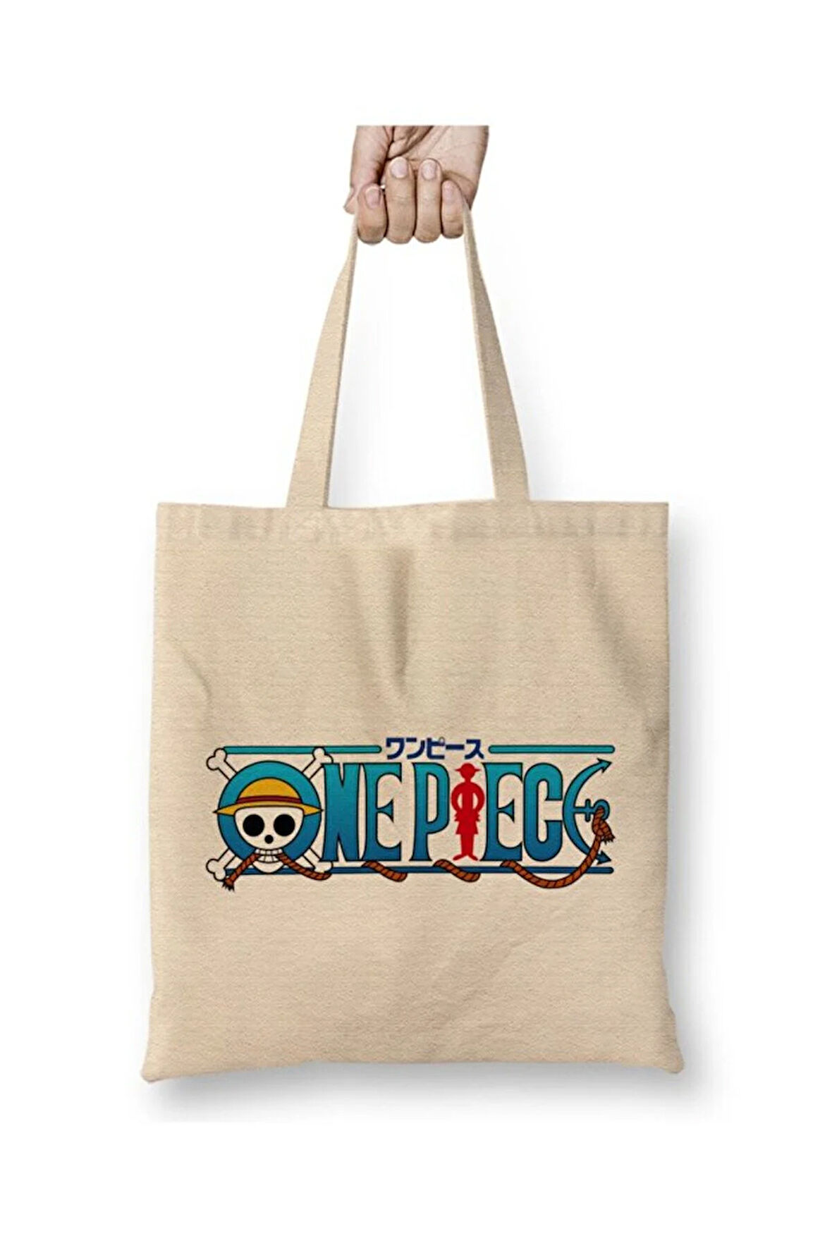 One Piece Logo Bez Çanta Uzun Saplı Alışveriş Çantası Plaj Çantası
