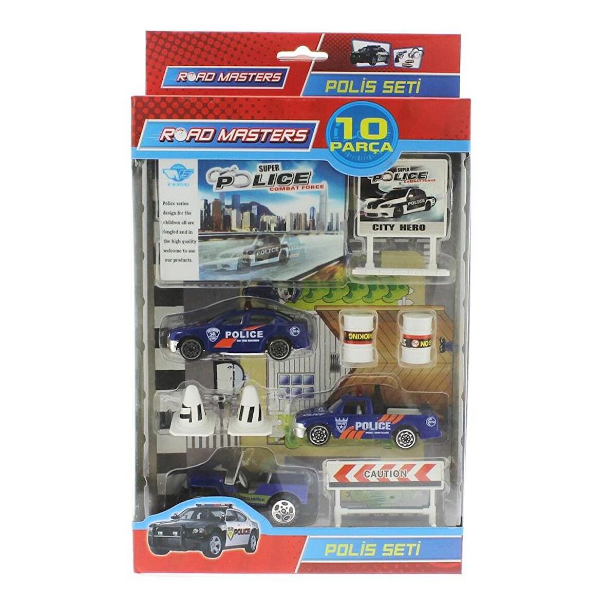 Die Cast Polis Araçları Oyun Seti - 10 Parça