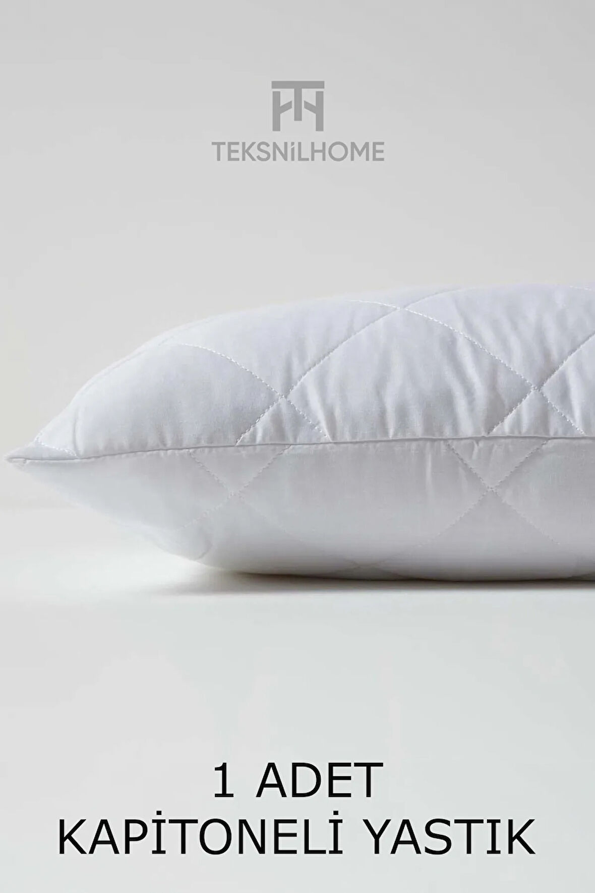 Yumuşak 1 Adet Kapitone Yastık 800 gram | Fermuarlı Yastık Kılıflı | 50 X 70 Cm