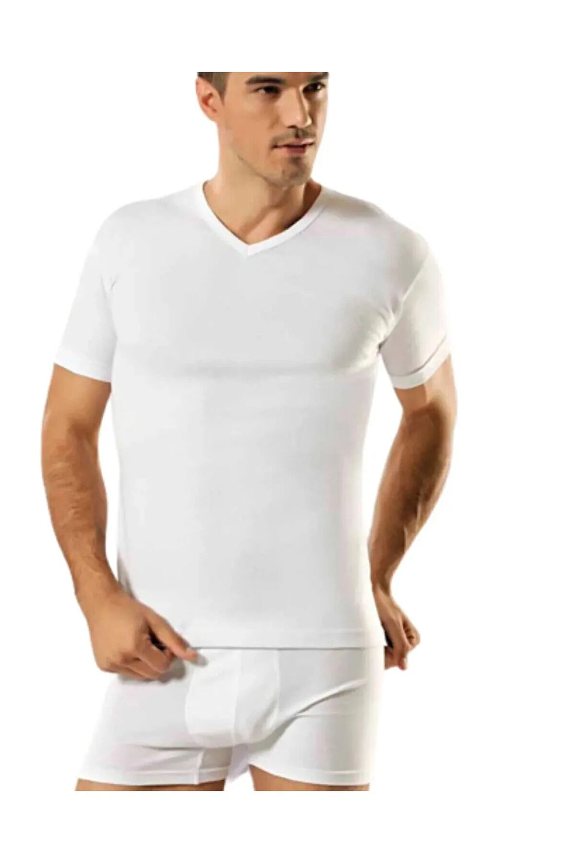 Erkek 12'li Ribana V Yaka K.kollu Fanila 24005