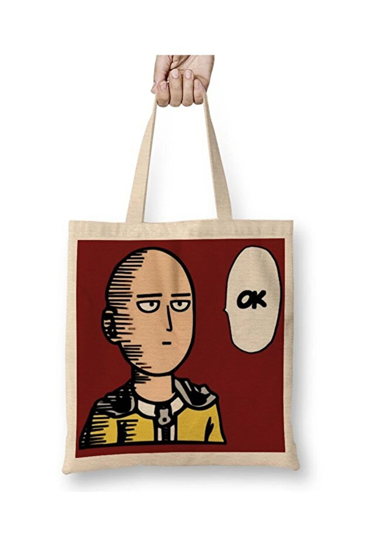 One Punch Man Bez Çanta Uzun Saplı Alışveriş Çantası Plaj Çantası