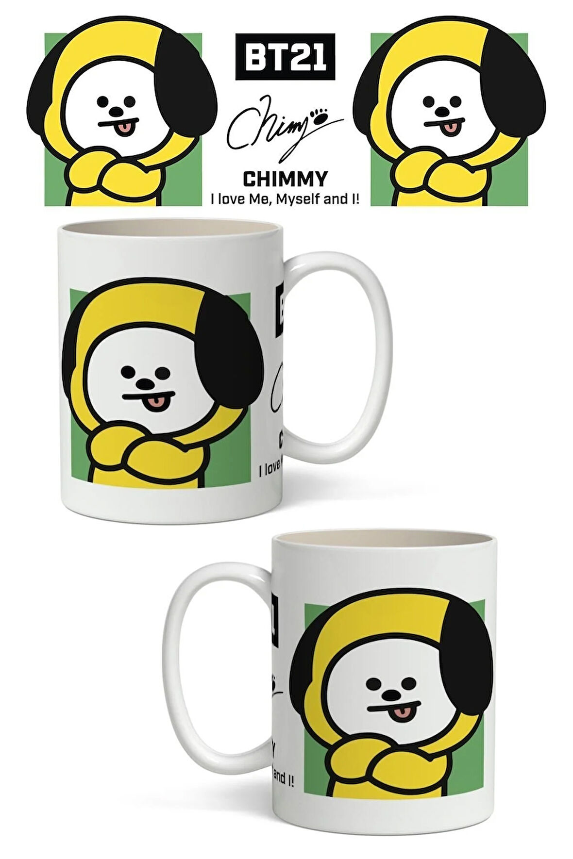 Bts BT21 Chimmy Temalı Beyaz Kupa Bardak Sevgiliye Arkadaşa Hediye