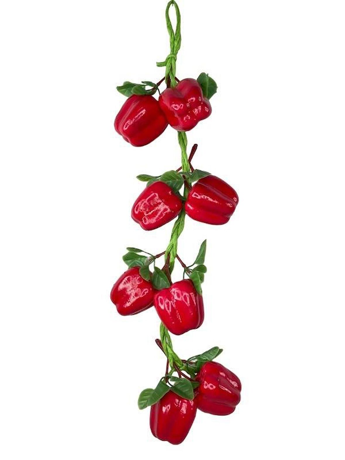 Yapay Kırmızı Kapya Biber Salkımı Süs Sahte Biber Yapay Meyve Sebze 