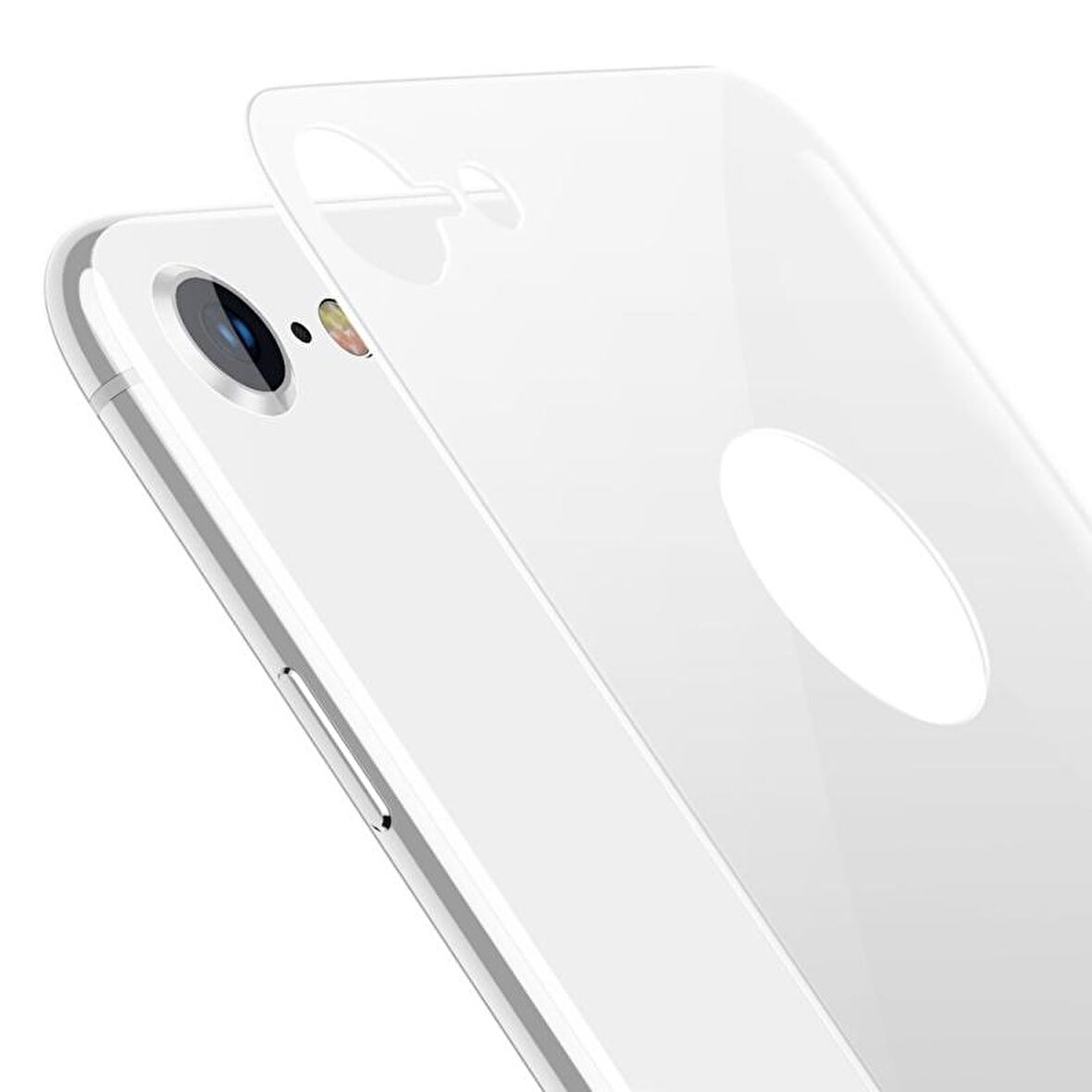 Bufalo iPhone 7/8 Kavisli 4D ARKA GÖVDE Cam Ekran Koruyucu Beyaz