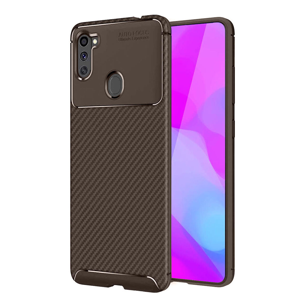 Samsung Galaxy A11 (A115) Kılıf Focus Carbon Desen Silikon Arka Kapak