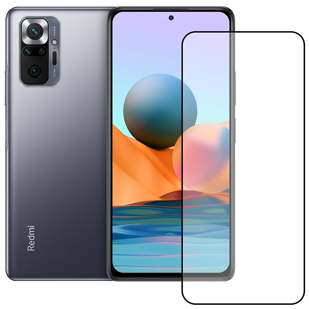 Bufalo Xiaomi Redmi Note 10 Pro Ekran Koruyucu 9D Temperli Cam - Siyah