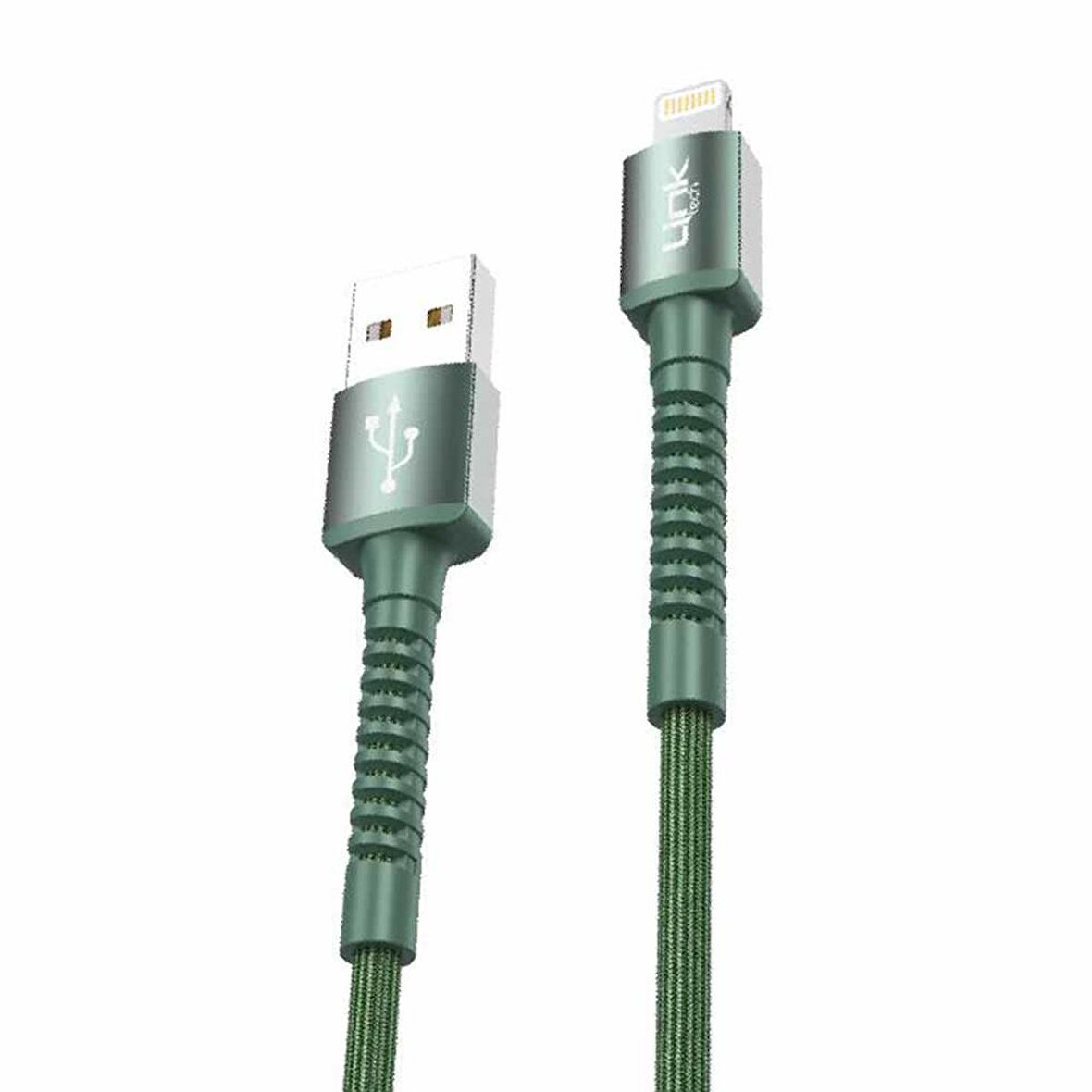 LinkTech K550 Lightning-USB Metal Başlı Data/Şarj Kablosu 3A 1mt