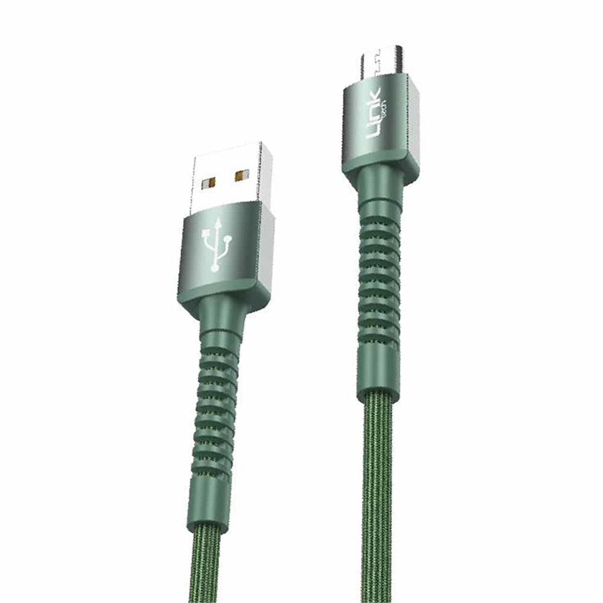 LinkTech K551 Micro USB Metal Başlı Data/Şarj Kablosu 3A 1mt