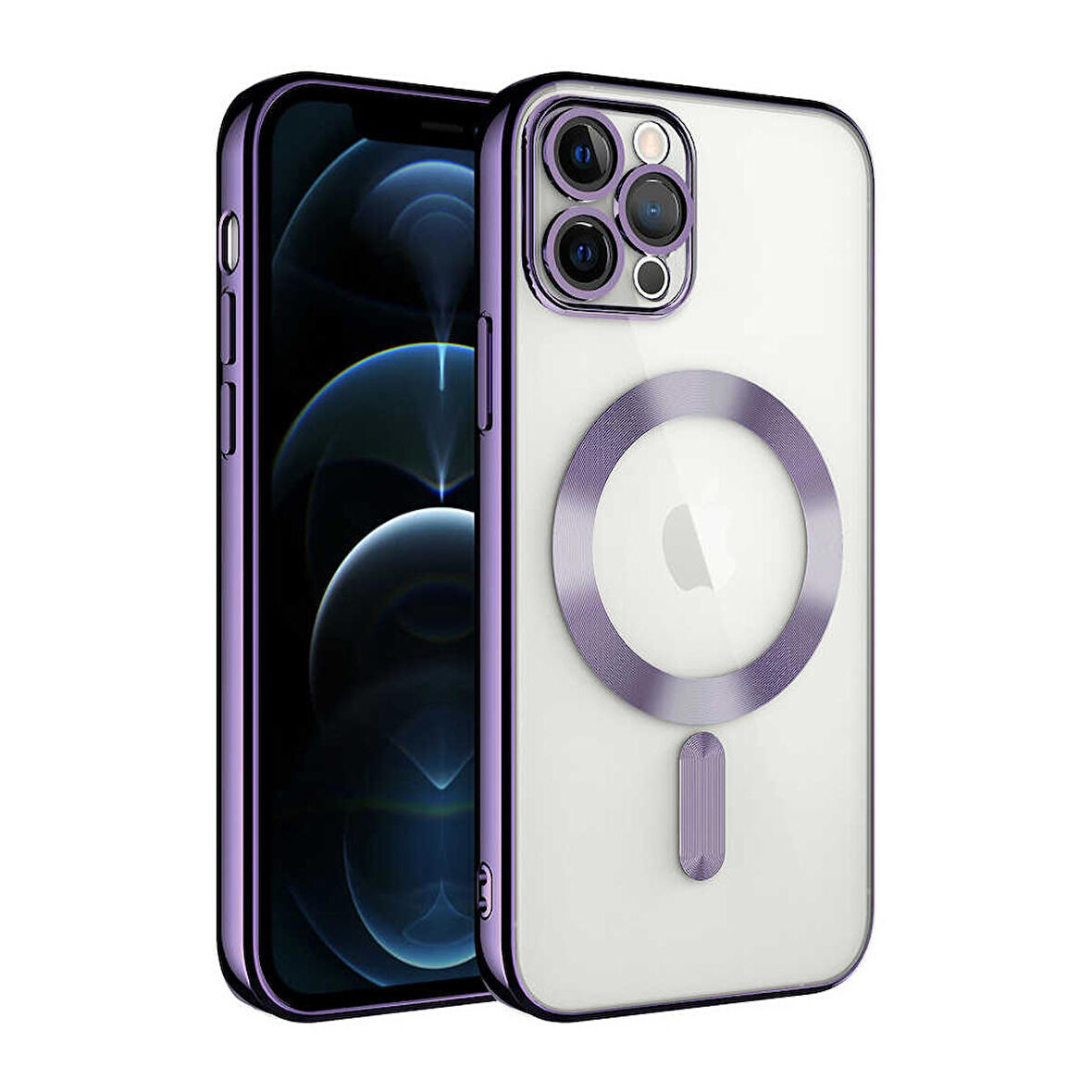 iPhone 11 Pro Kılıf Magsafe Özellikli Metal Lazer Silikon Kapak FC2855