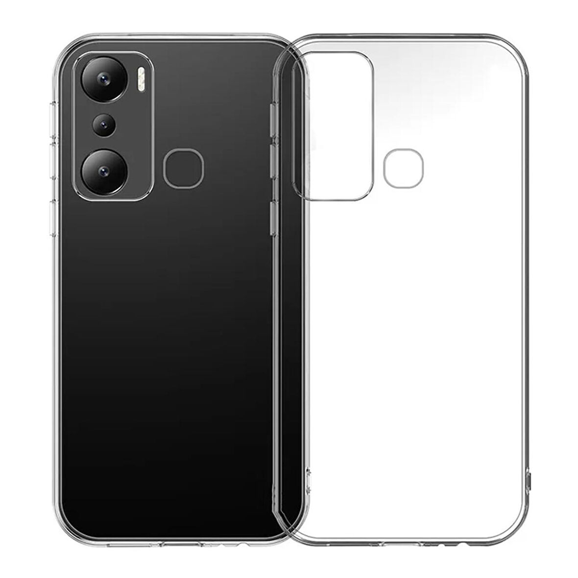 FitCase Infinix Hot 20i Kılıf Kamera Korumalı Silikon Şeffaf Kapak