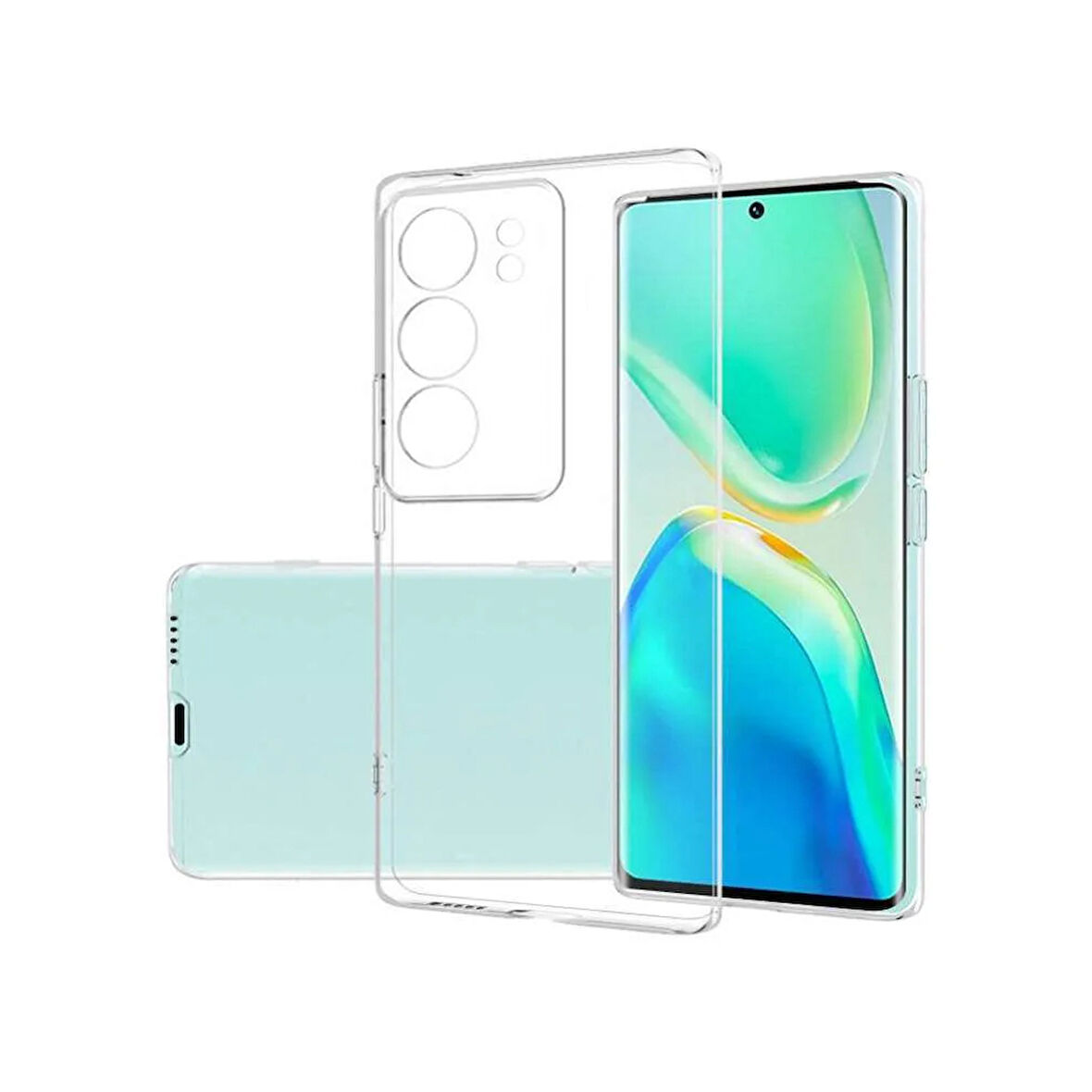 Vivo V29 Kılıf Kamera Korumalı Silikon Şeffaf Kapak