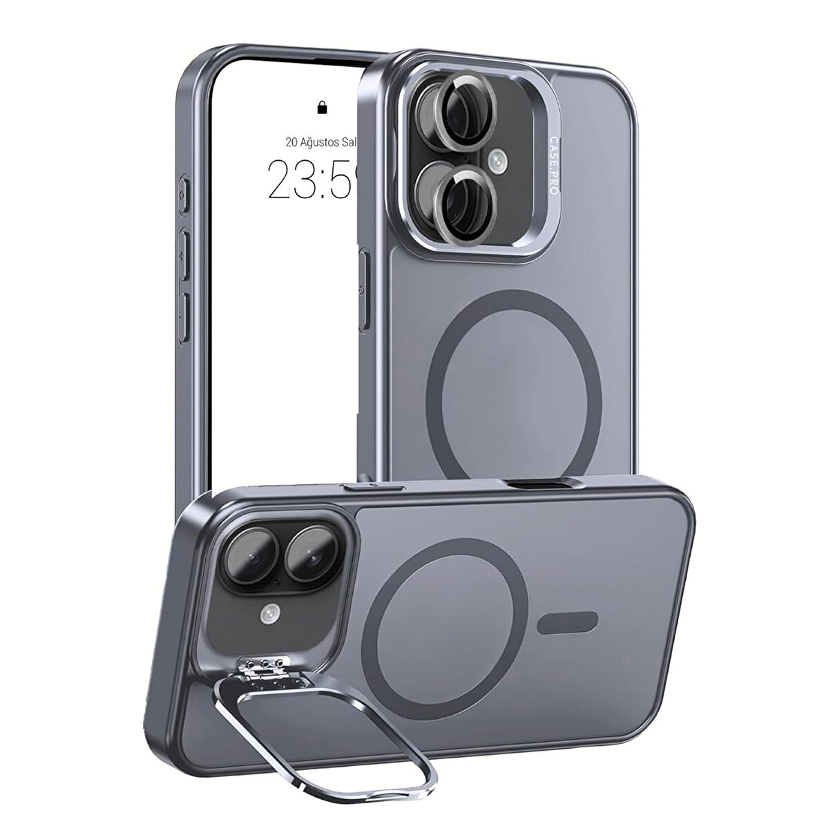 iPhone 17 Kılıf Armor Seri Magsafe Uyumlu Stand Özellikli Kamera Lensli Kapak