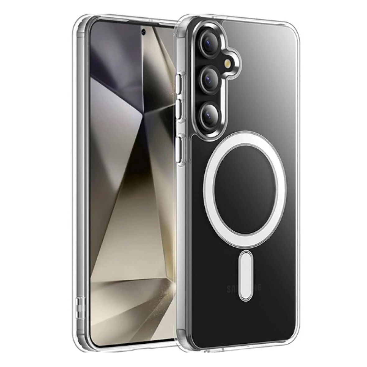 Samsung Galaxy A36 Kılıf Magsafe Özellikli Şeffaf Silikon Kapak