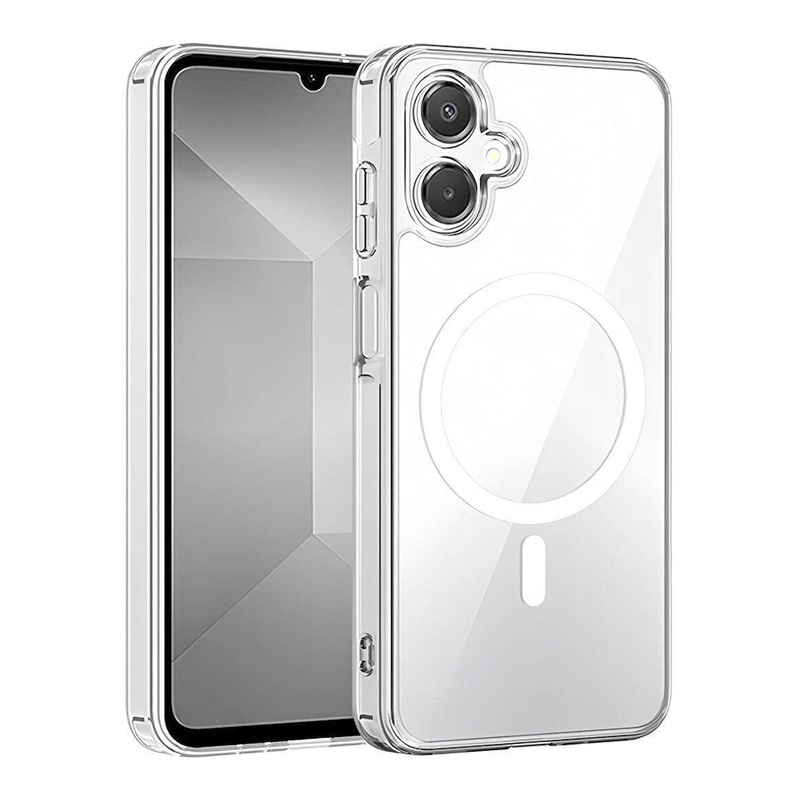 Samsung Galaxy A07 Kılıf Magsafe Özellikli Şeffaf Silikon Kapak