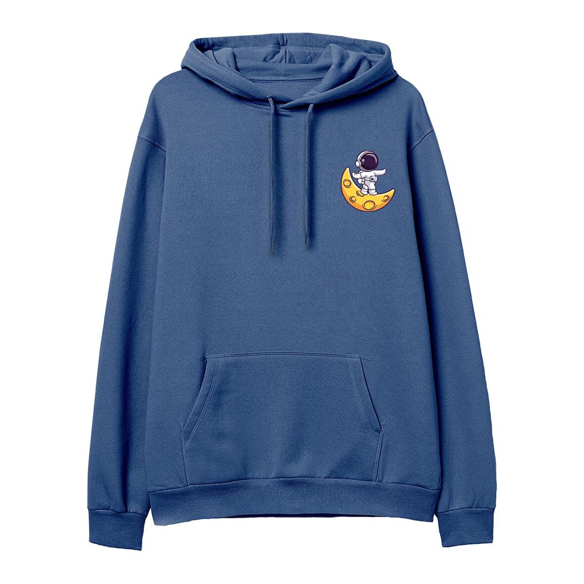 Astro-8 Baskılı Hoodie-Royal Mavi