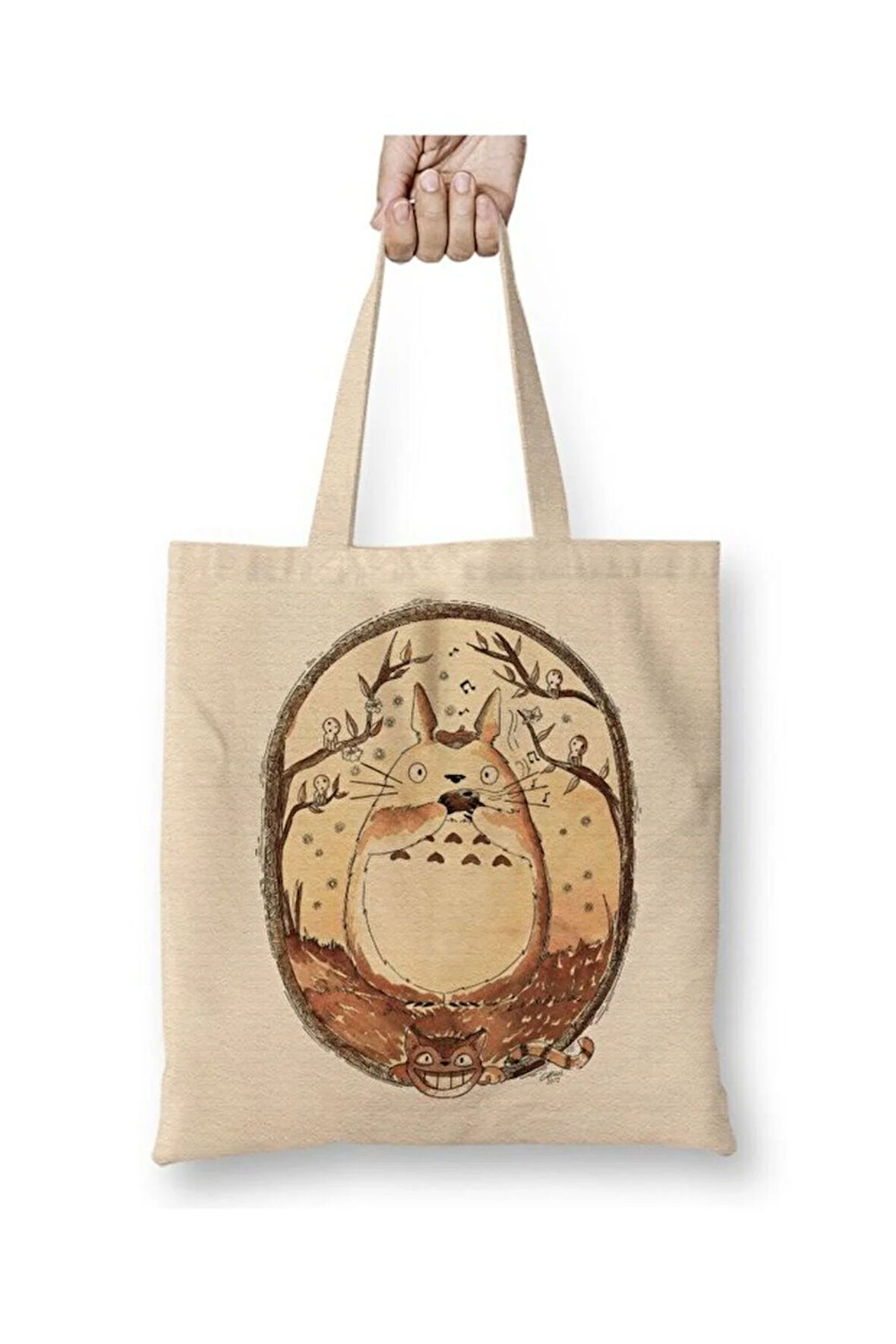 Komşum Totoro Bez Çanta Uzun Saplı Alışveriş Çantası Plaj Çantası