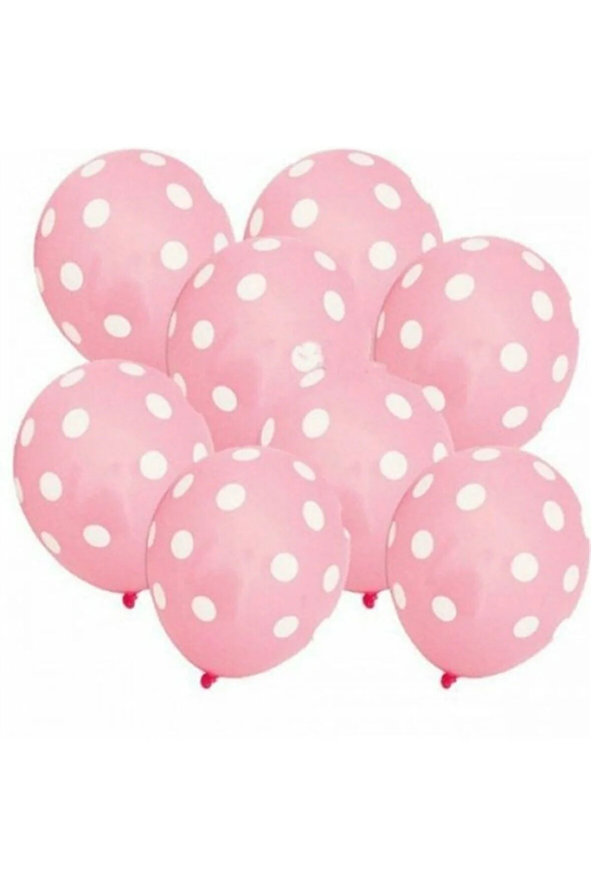 Pembe Puantiyeli Lateks Balon 10 Lu