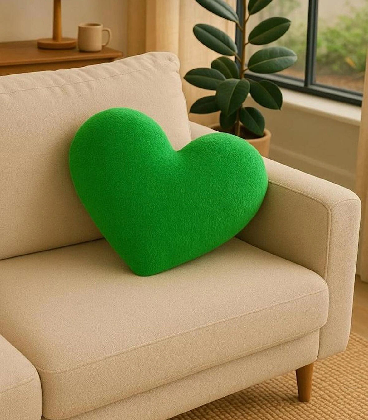 Teddy iç dolgulu kalp yastık, kalp yastık 