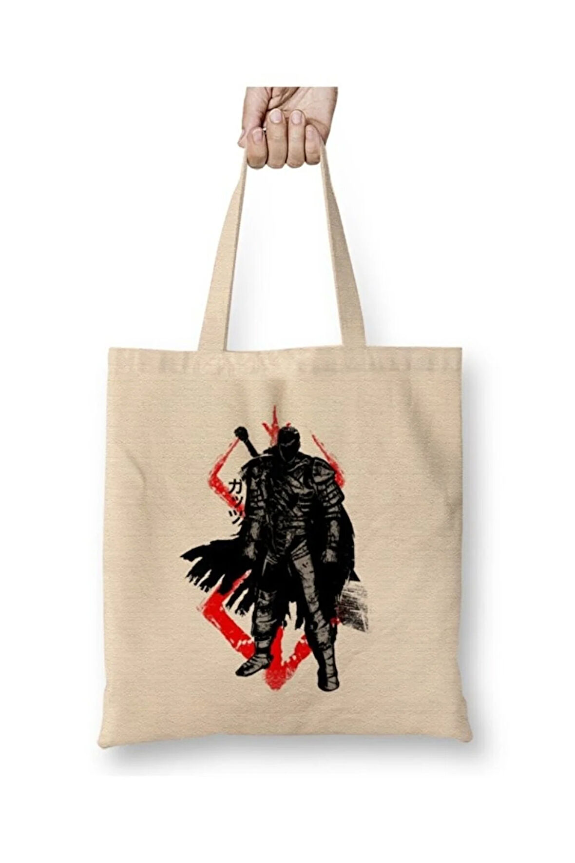 Crimson Guts Berserk Bez Çanta Uzun Saplı Alışveriş Çantası Plaj Çantası