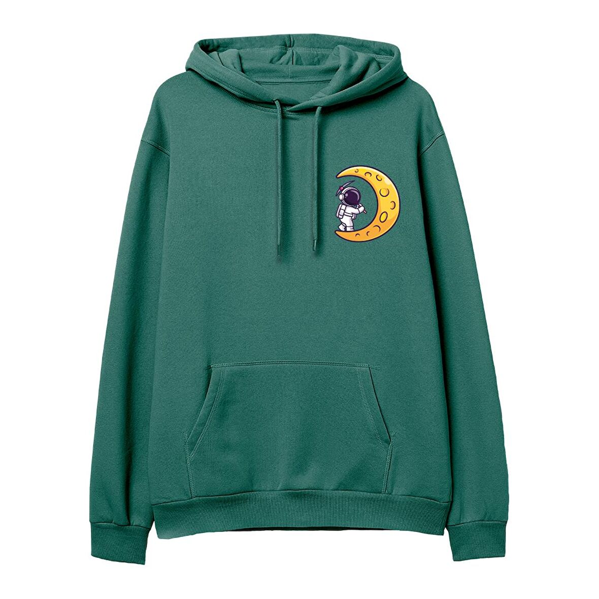 Astro-9  Baskılı Yeşil Hoodie