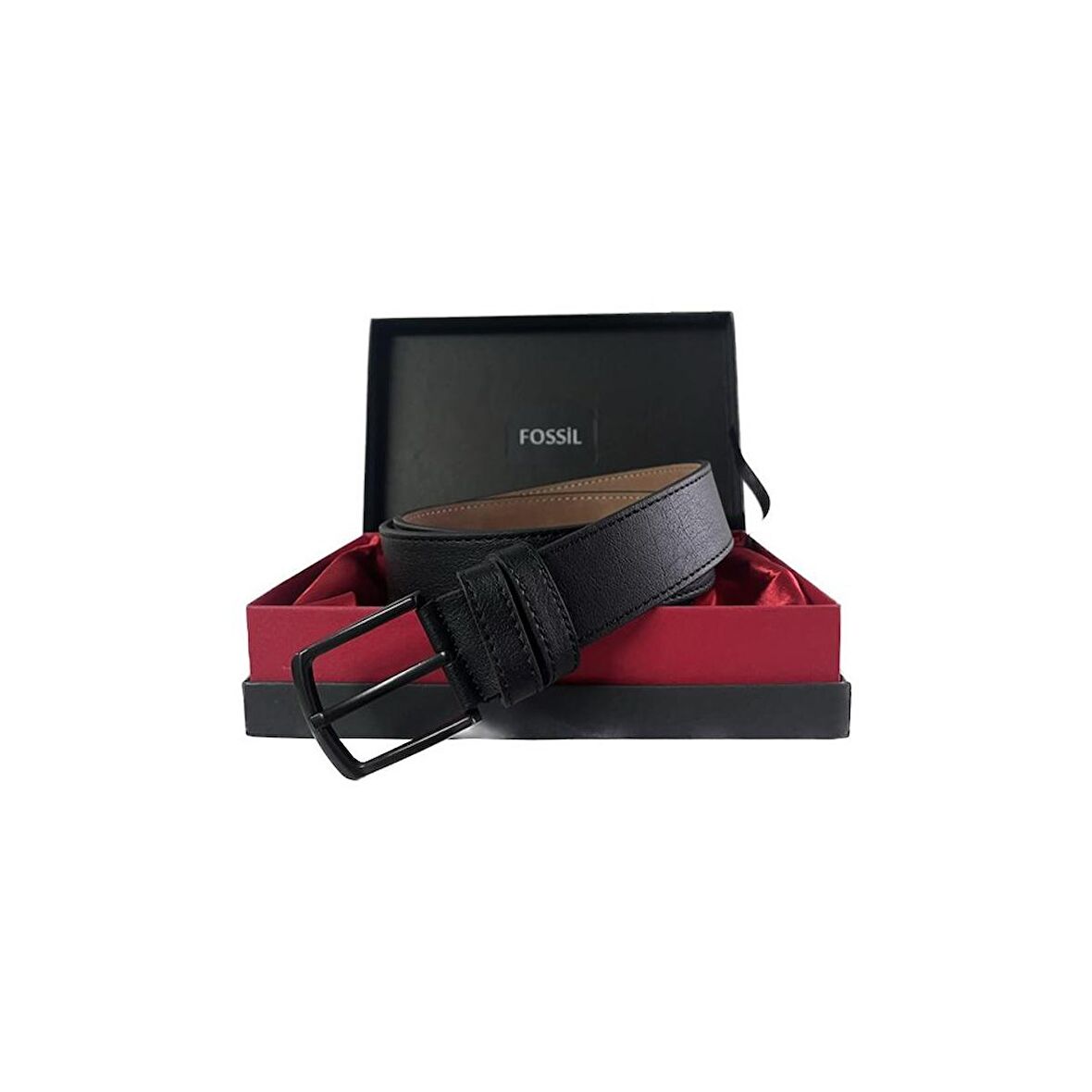 Fossil Siyah Suni Deri 4 cm Erkek Kemeri-105 Cm