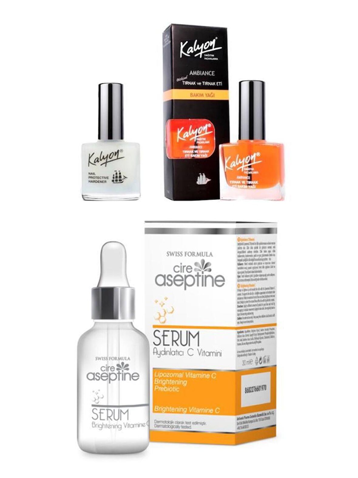 Kalyon Tırnak Sertleştirici Tırnak Bakım Yağı Cire Aseptine Aydınlatıcı C Vitamini Serumu 30ml