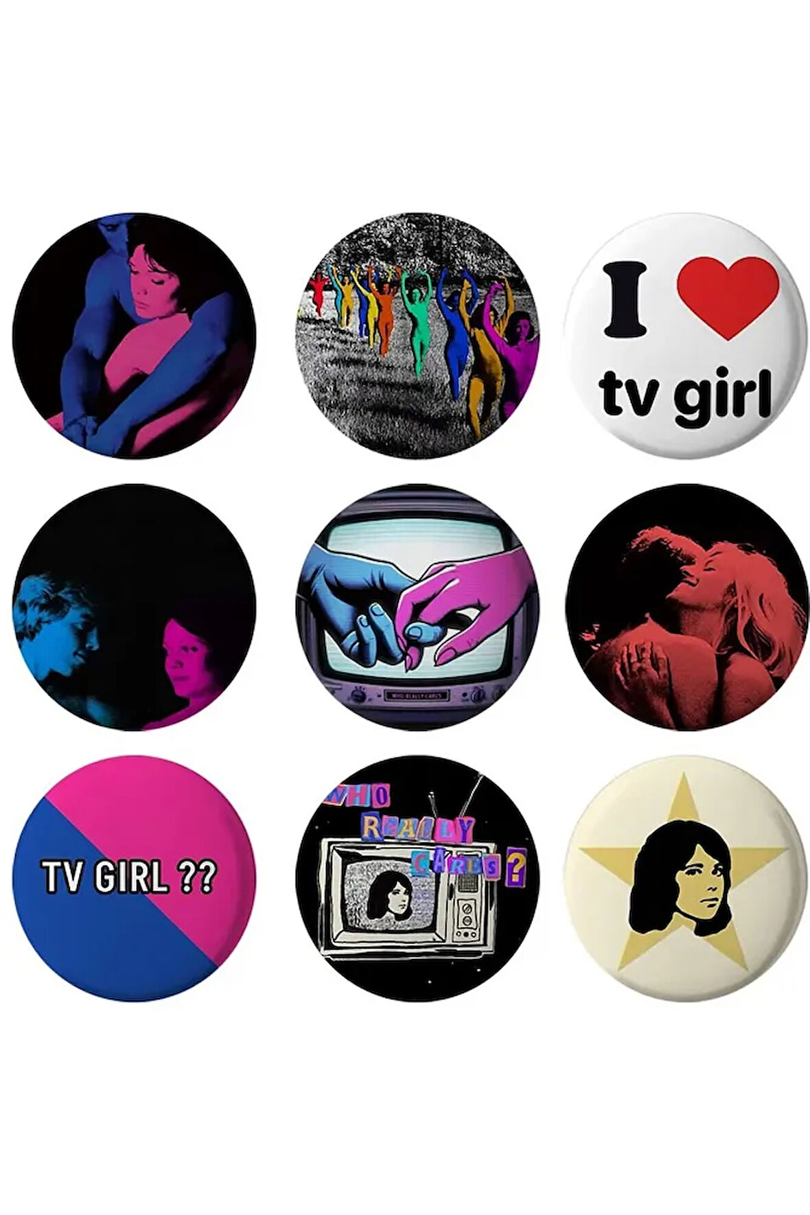 9 Adet Tv Girl Rozeti 44 mm