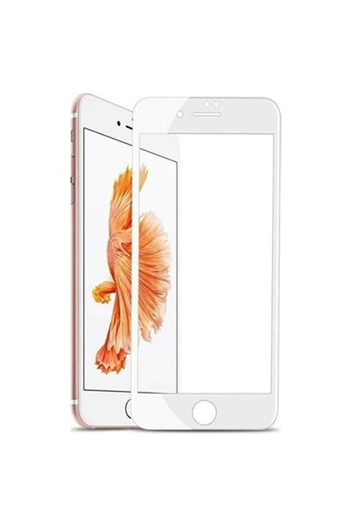 Iphone 6 Plus Tam Kaplayan Kırılmaz Cam Koruyucu 5d 9d Beyaz