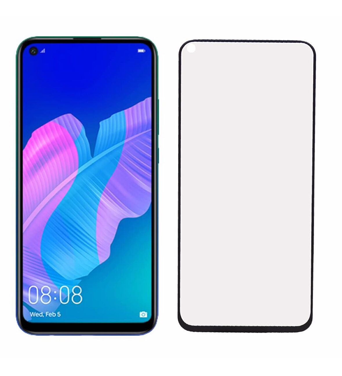 Huawei P40 Lite  Tam Kaplayan Kırılmaz Cam Koruyucu 5d 9d Siyah