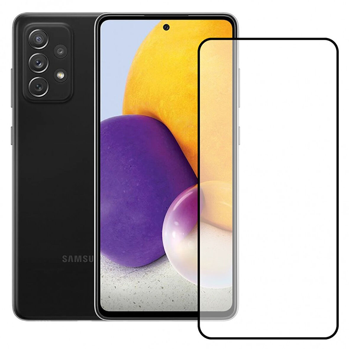 Samsung A72 Tam Kaplayan Kırılmaz Cam Koruyucu 5d 9d Siyah