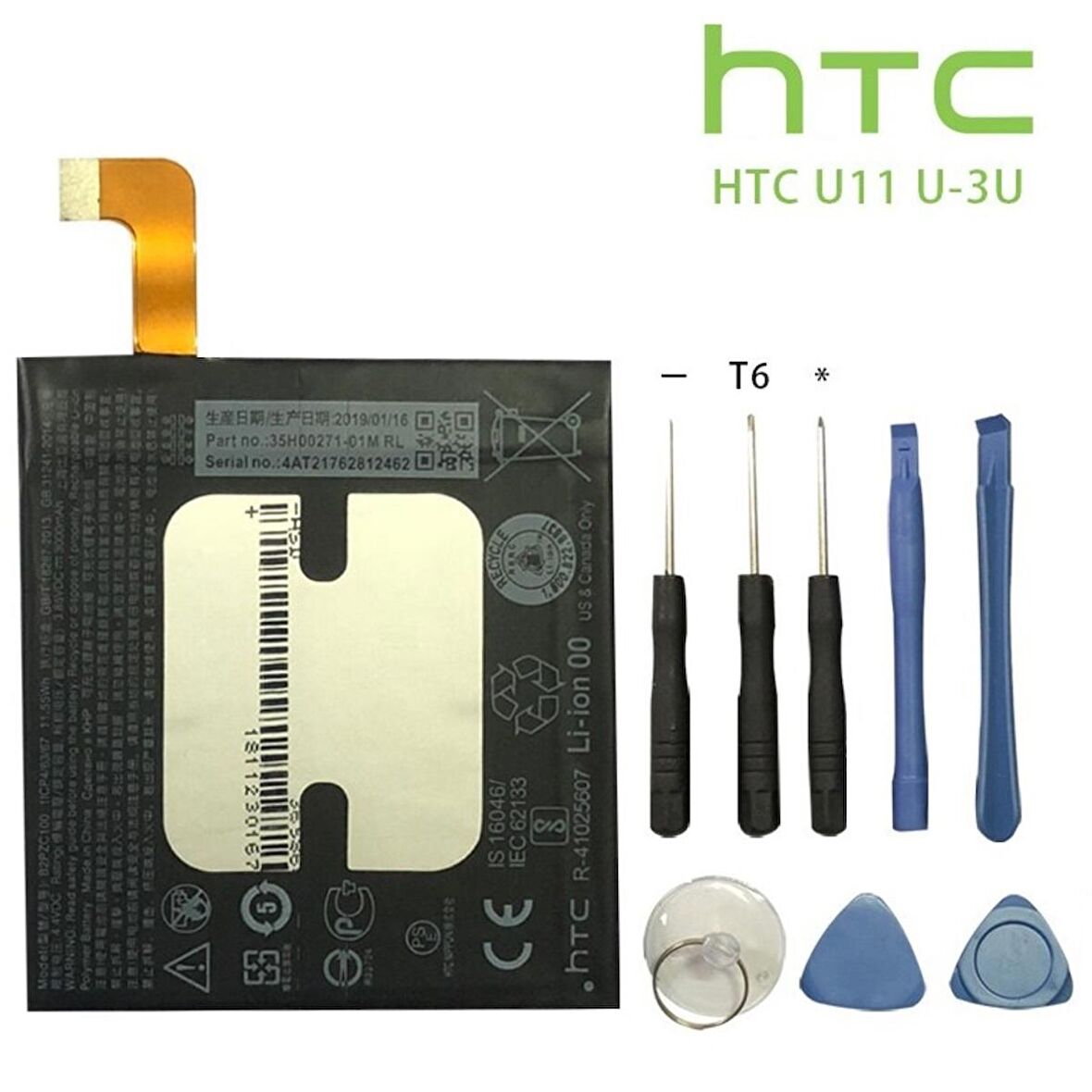Htc U11 Pil Batarya ve Tamir Seti B2Pzc100
