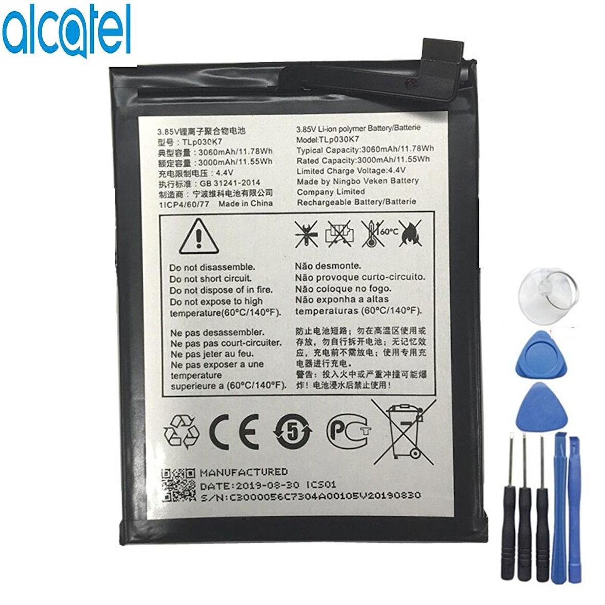 Alcatel 1S Pil Batarya 5024D ve Tamir Seti Tlp030K7