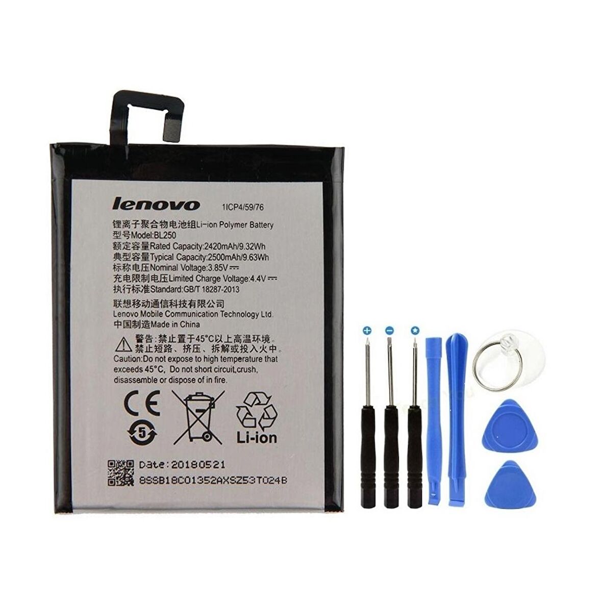 Lenovo Vibe S1 Bl250 Batarya Pil + Tamir Seti