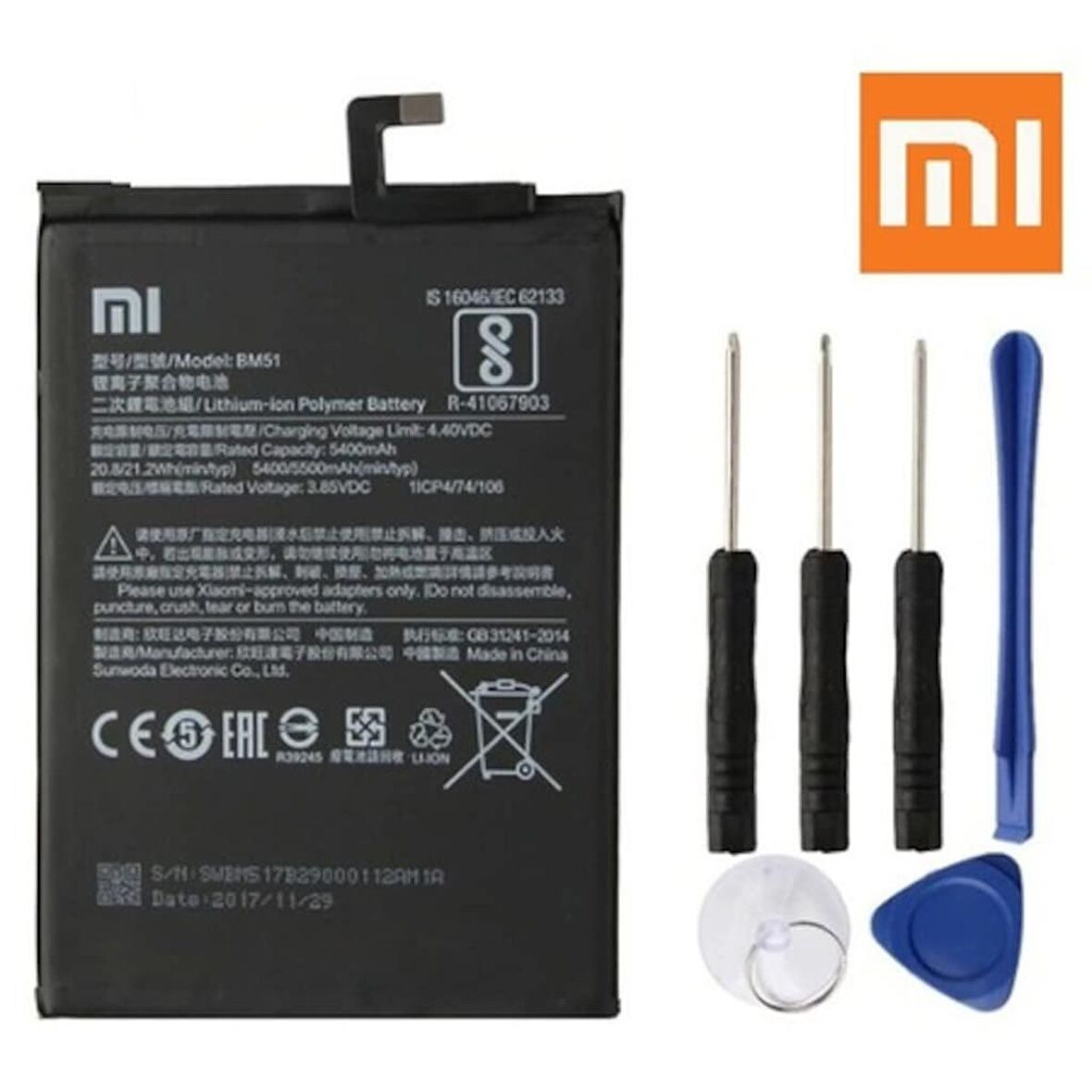 Xiaomi Mi Max 3 / Mi Max3 Bm51 Batarya Pil ve Tamir Seti
