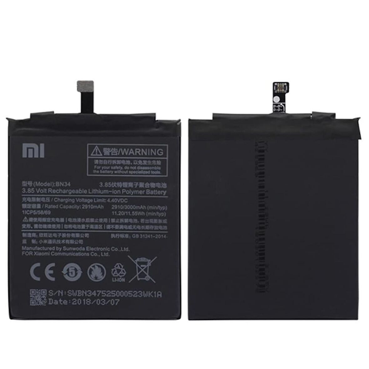 Xiaomi Redmi 5A Bn34 Batarya Pil