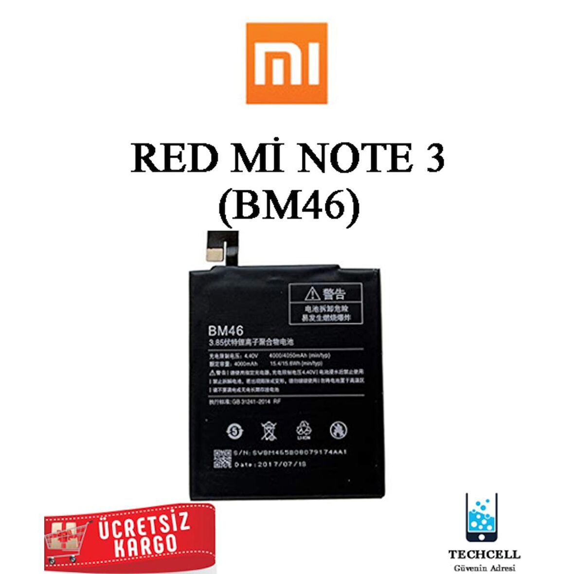 Xiaomi Redmi Note 3 Bm46 Batarya Pil