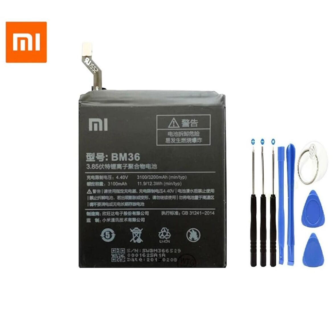 Xiaomi Mi5S Pil Batarya Bm36 Tamir Seti