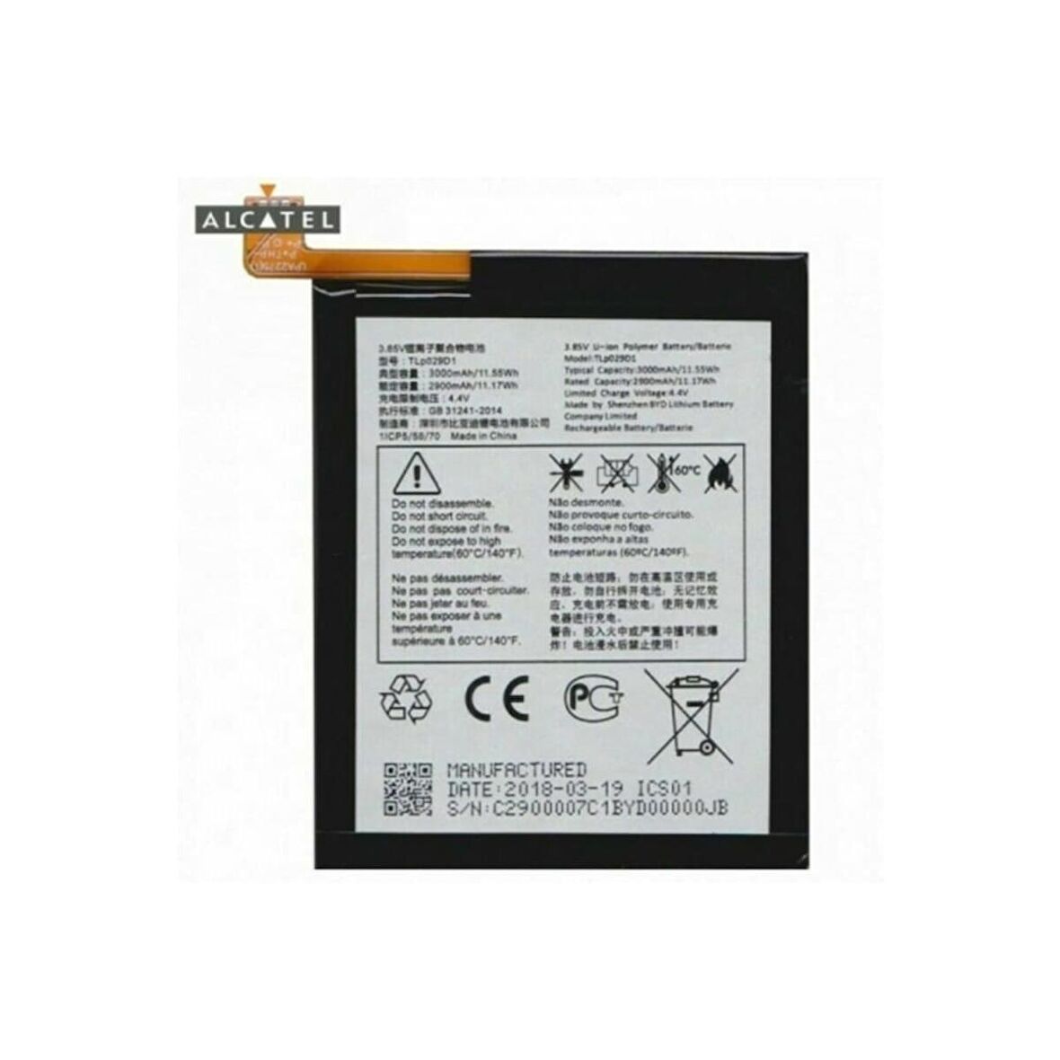 Alcatel 3 Ot 5052D-Alcatel 5 5086D-Alcatel 3L Pil Batarya Tlp029D